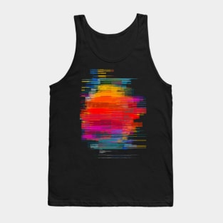 Sunset Fusion Rework - Glitch Abstract - Texture work Tank Top